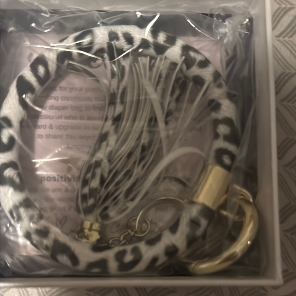 Black and White Animal Print Key and Card Holder